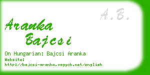 aranka bajcsi business card